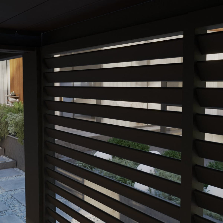 Bricocenter NATERIAL MODUS ALUMINUM SLATTED SIDE WALL 1.13M DARK GRAY