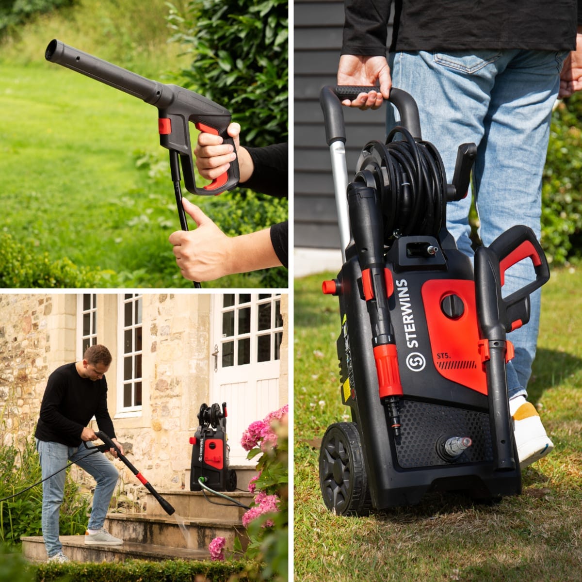 Bricocenter STERWINS ST1 PRESSURE WASHER MAX PRESSURE 105BAR WITH SMALL LANCE GUN AND ROTATING NOZZLE