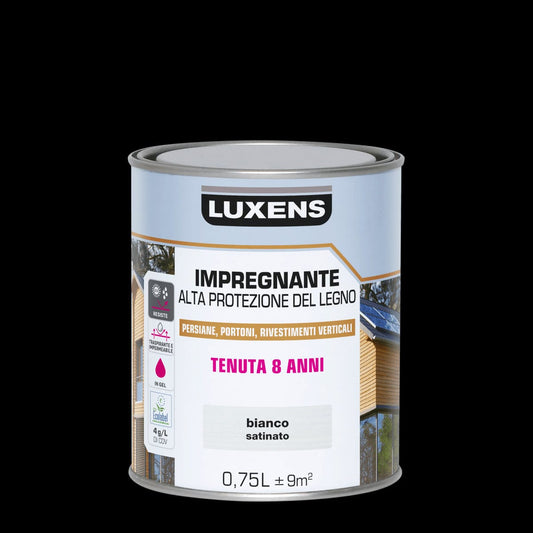 Bricocenter IMPREGNATING PROTECTIVE WOOD PRIMER WATER BASE WHITE HIGH PROTECTION LUXENS 750 ML