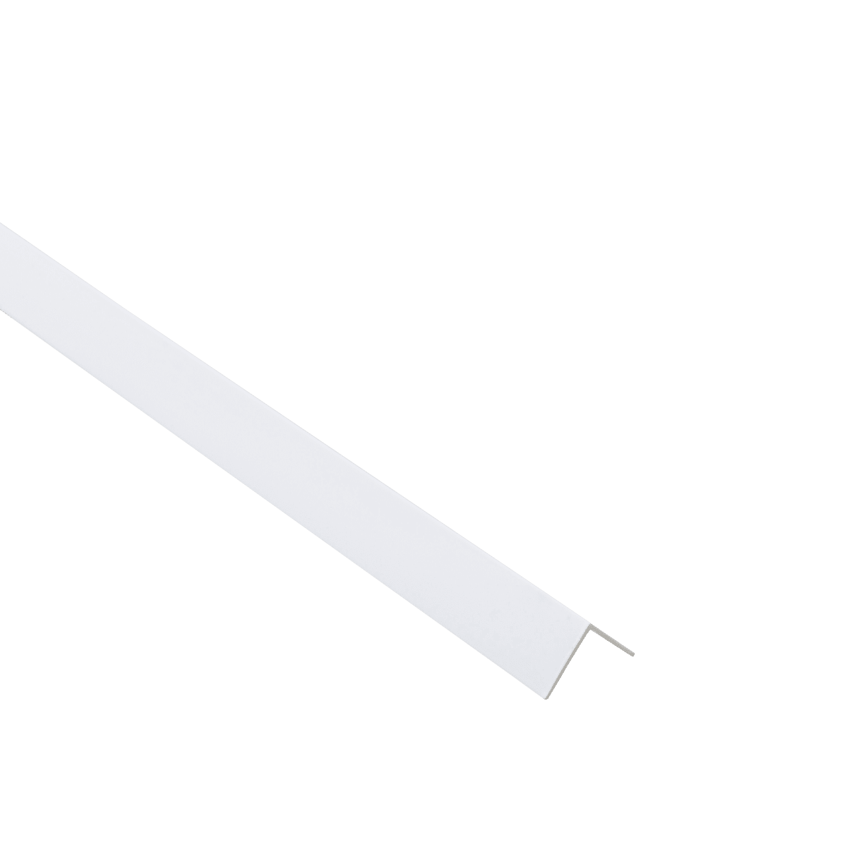 15x15x1mm matt white PVC corner profile, 1 metre, with adhesive backing