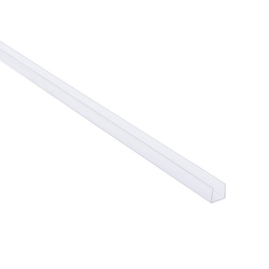 12x12x1mm transparent PVC U-profile, 1 metre