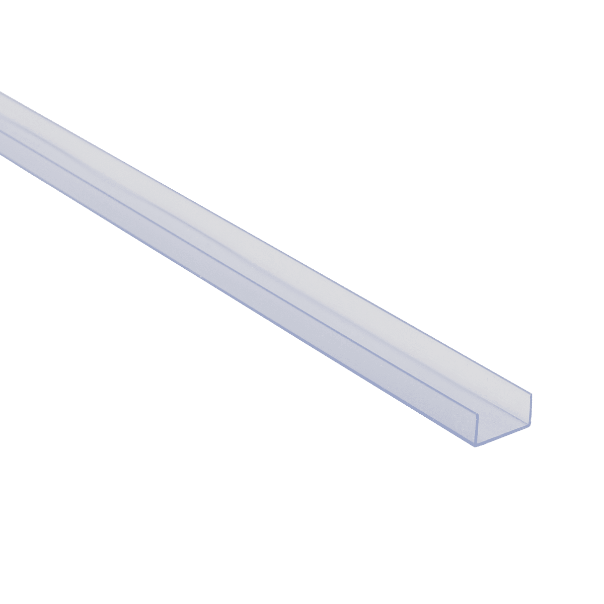12x12x1mm transparent PVC U-profile, 1 metre
