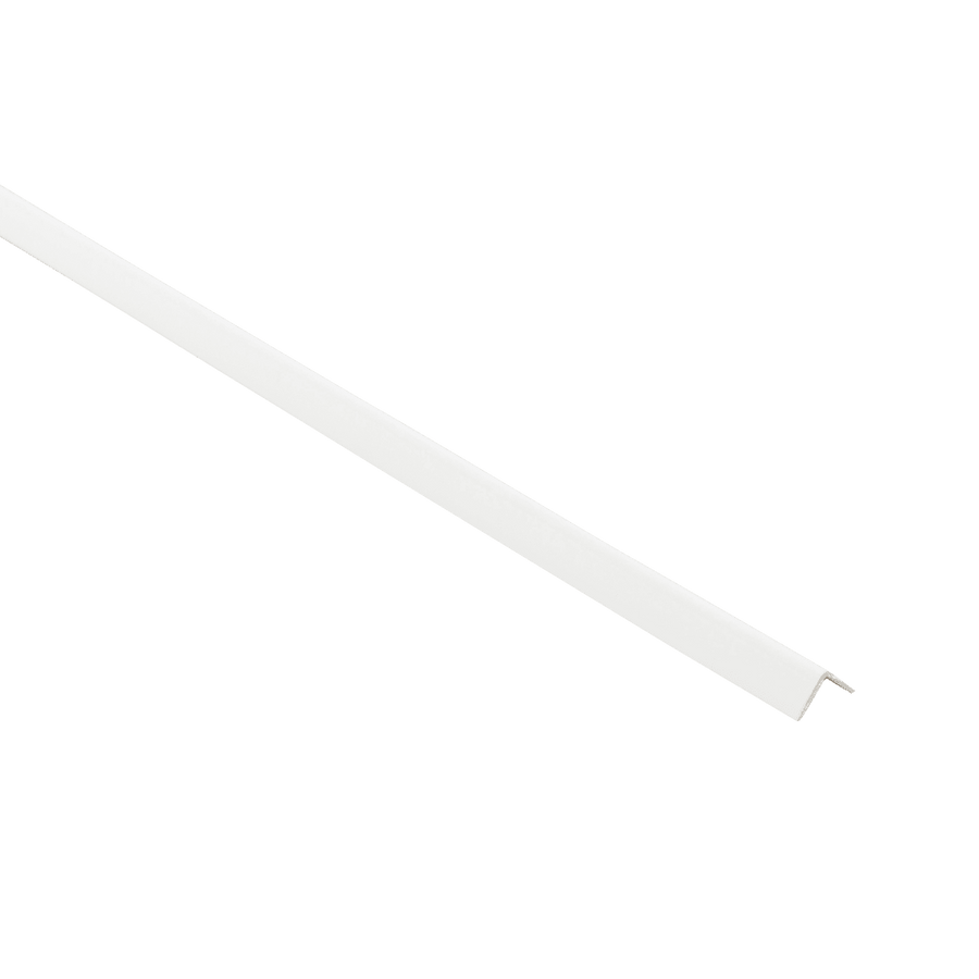 10x10x1mm matt white PVC corner profile, 1 metre, with adhesive backing