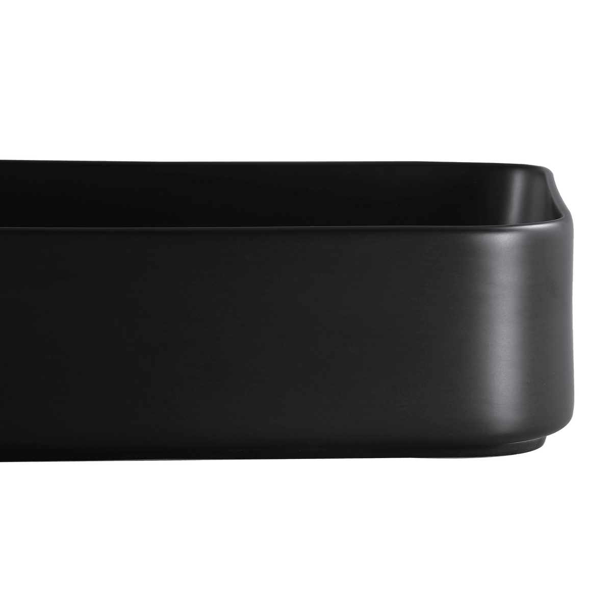 Matt black ceramic studio washbasin, 50 x 12 x 36 cm