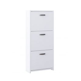 SHOE RACK 3 FLAPS DOUBLE DEPTH SPACE SAVER WHITE 50X25X113 12 PAIRS