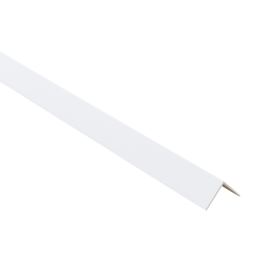 20x20x1mm matt white PVC corner profile, 2.6m, with adhesive backing