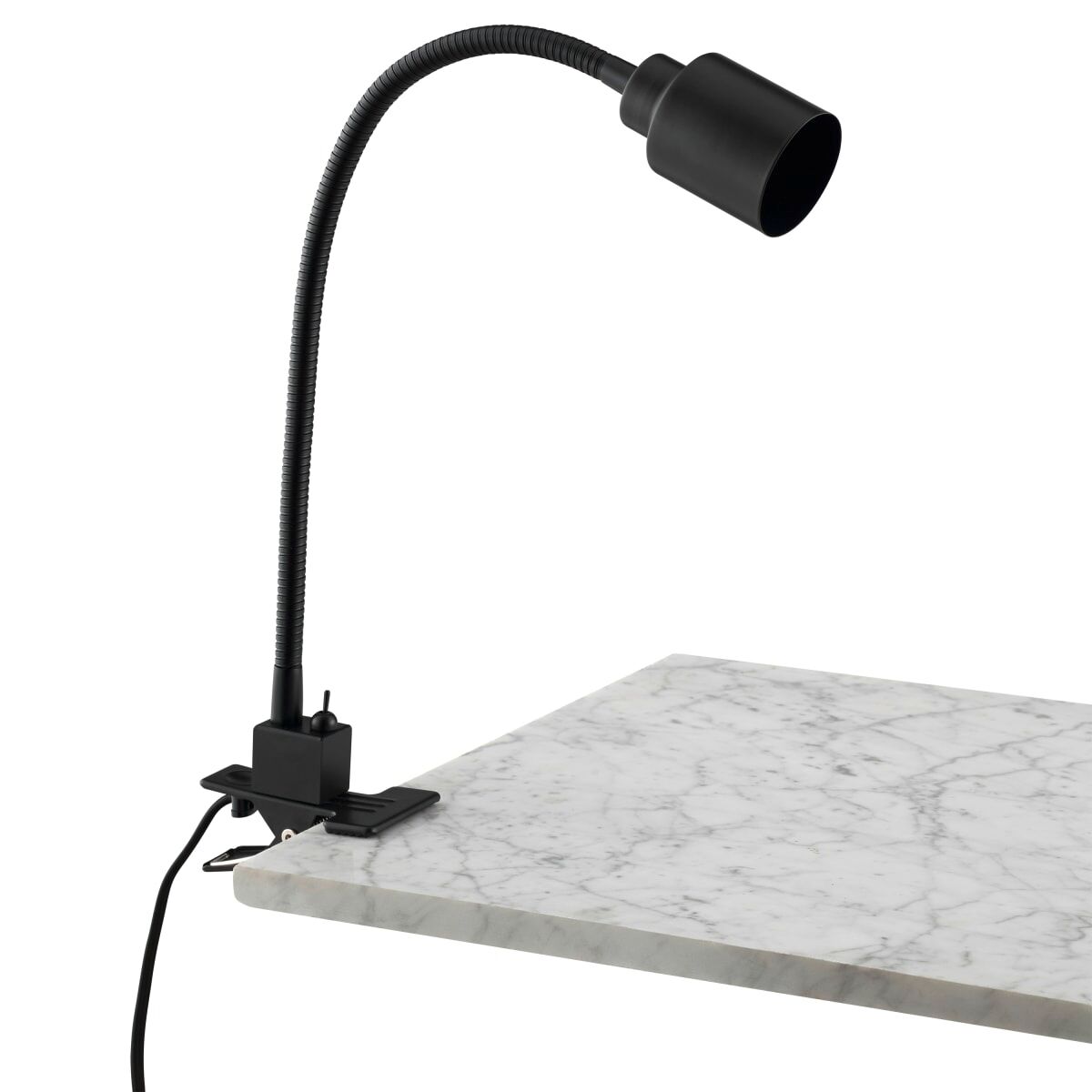 Tekla study lamp with clip, black metal, H37 cm, GU10=10W