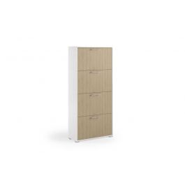 SHOE RACK DOUBLE DEPTH BCO/CANED ANNE CM. L67XP28XH147 4 DOORS 24 PAIRS OF SHOES