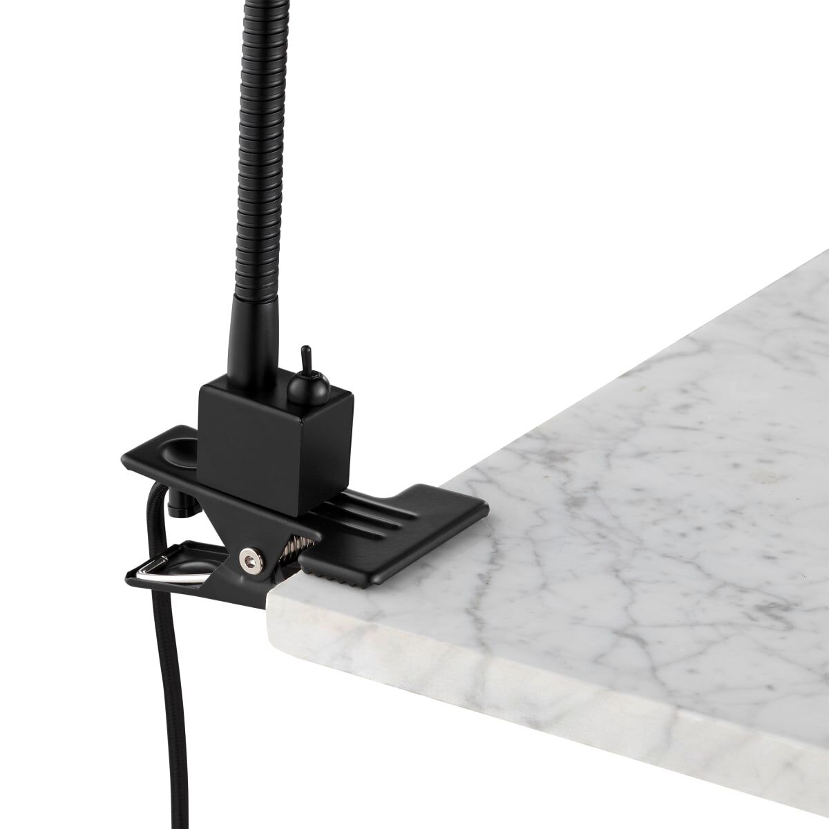 Tekla study lamp with clip, black metal, H37 cm, GU10=10W