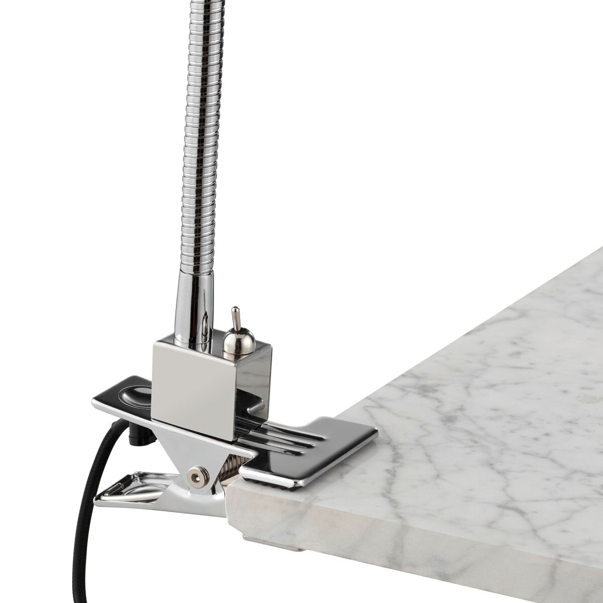 Tekla study lamp with clip, chrome metal, H37 cm, GU10=10W