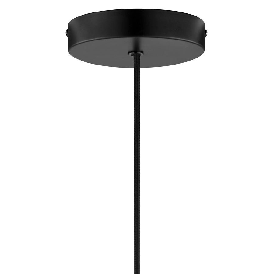 Lampadario aristide metallo nero e vetro bianco d22 cm e27