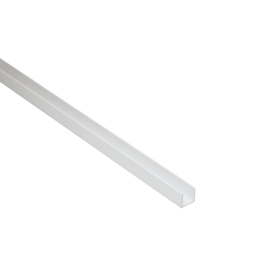 10x10x1mm PVC U-profile, 2m, matt white