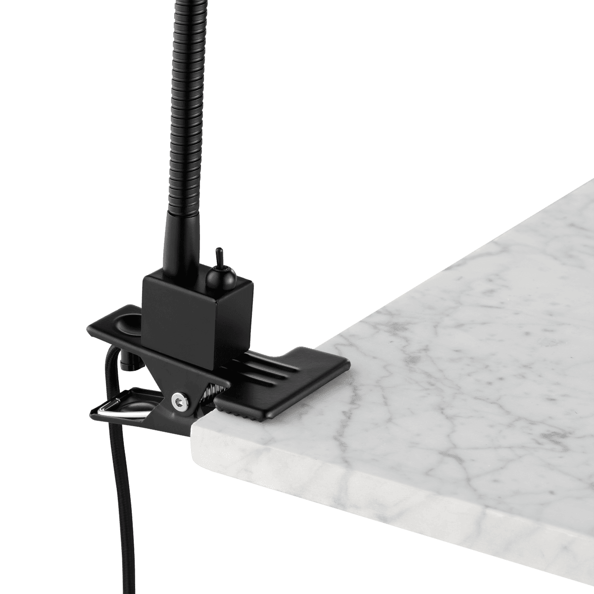 Tekla study lamp with clip, black metal, H37 cm, GU10=10W