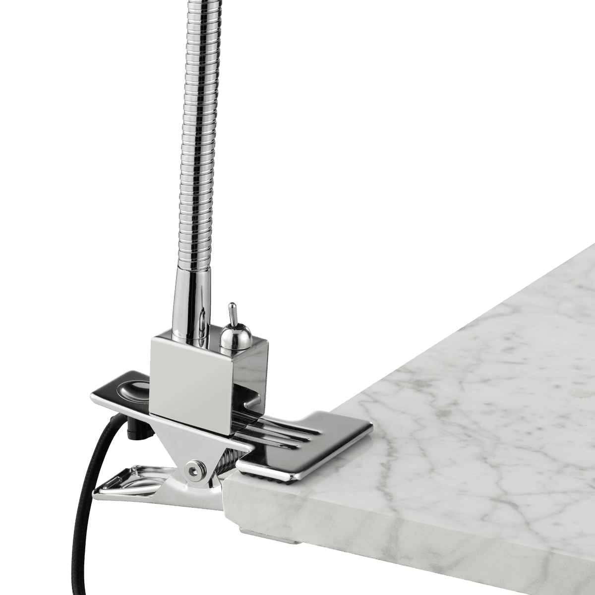 Tekla study lamp with clip, chrome metal, H37 cm, GU10=10W