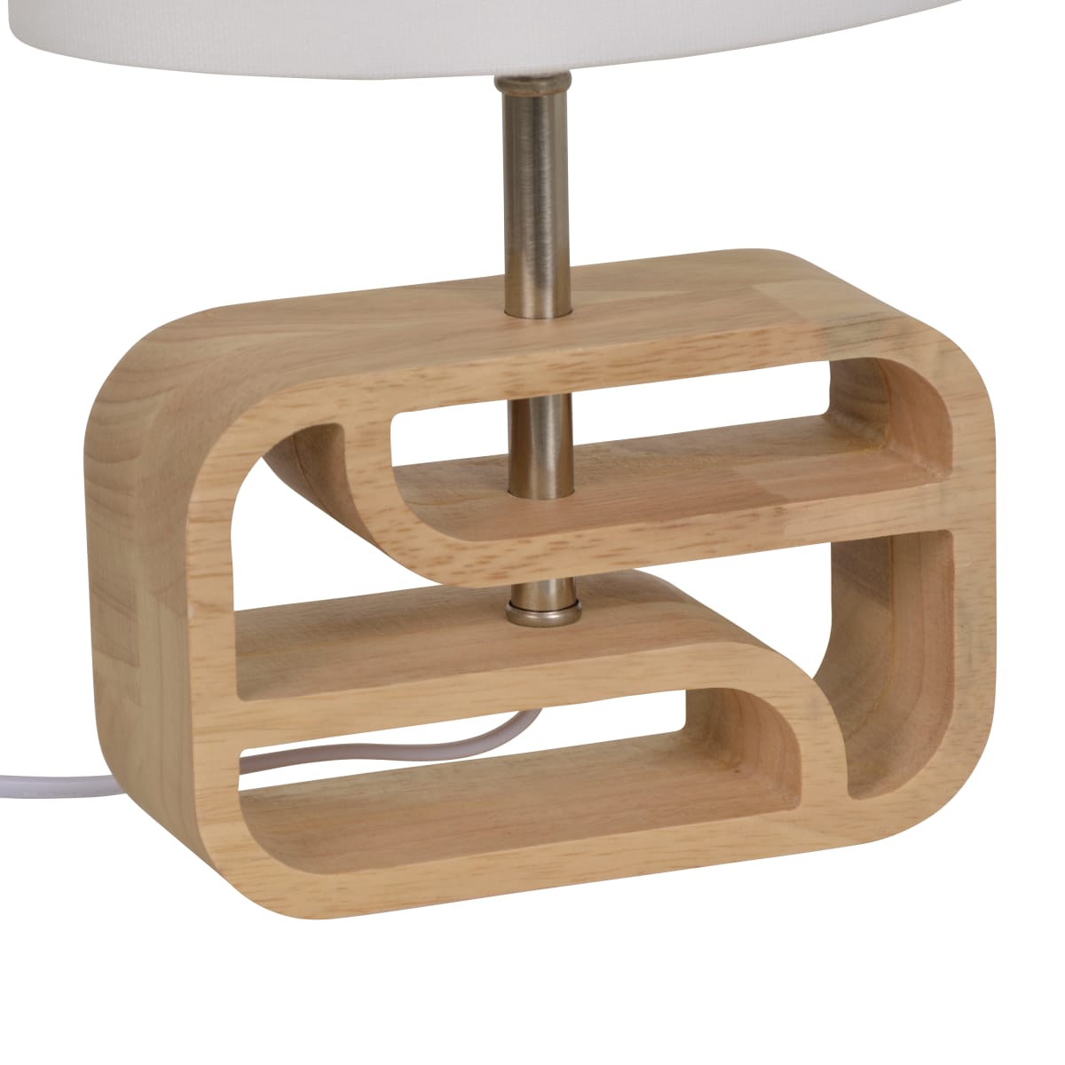 TABLE LAMP NASIMO NATURAL WOOD AND POILESTERE H32 CM E14