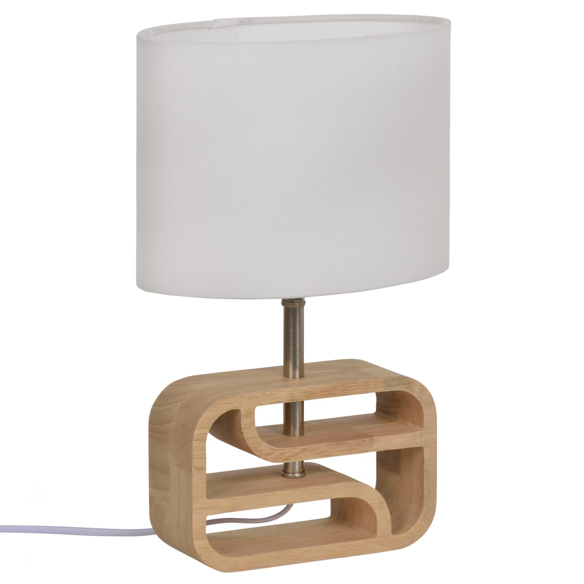 TABLE LAMP NASIMO NATURAL WOOD AND POILESTERE H32 CM E14