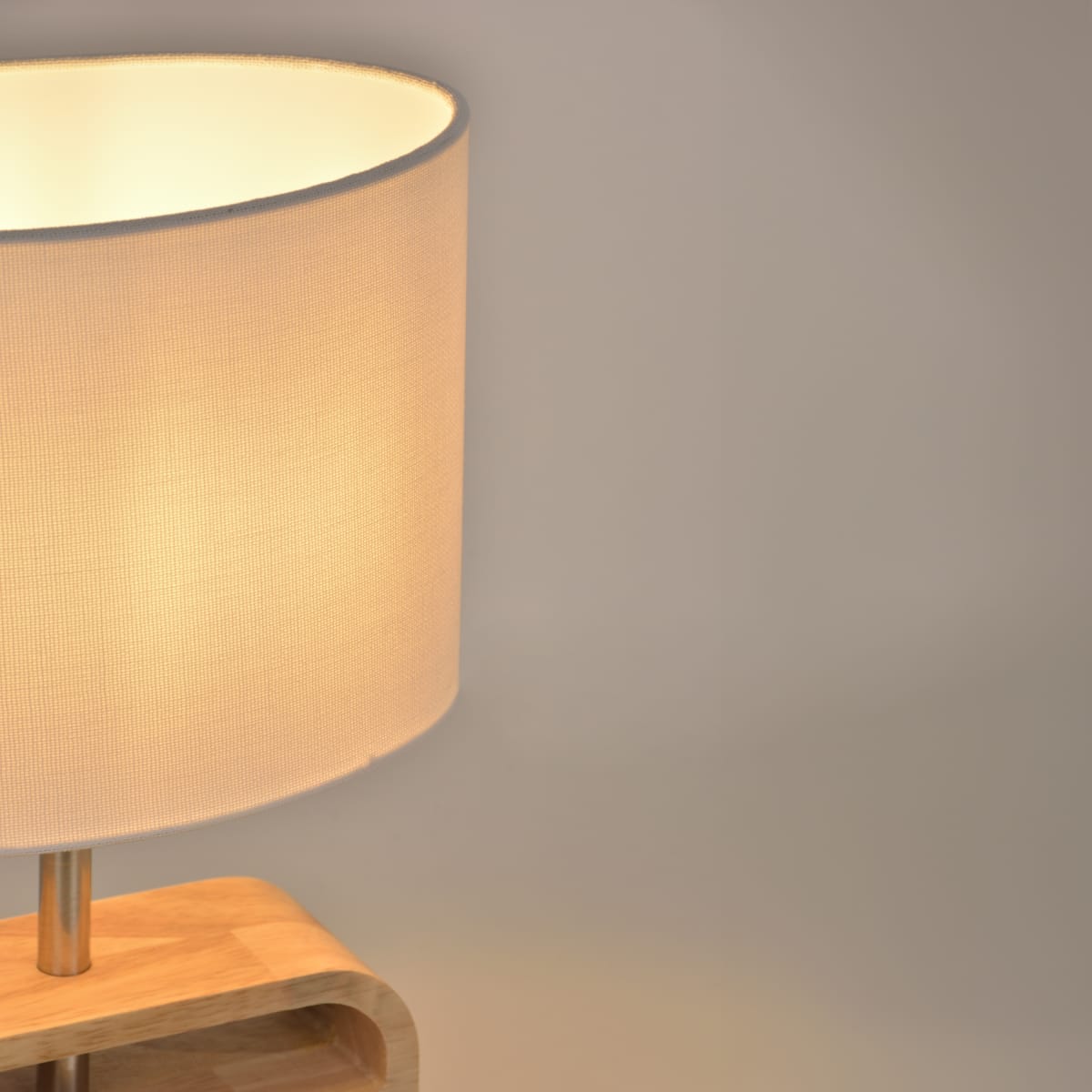 TABLE LAMP NASIMO NATURAL WOOD AND POILESTERE H32 CM E14