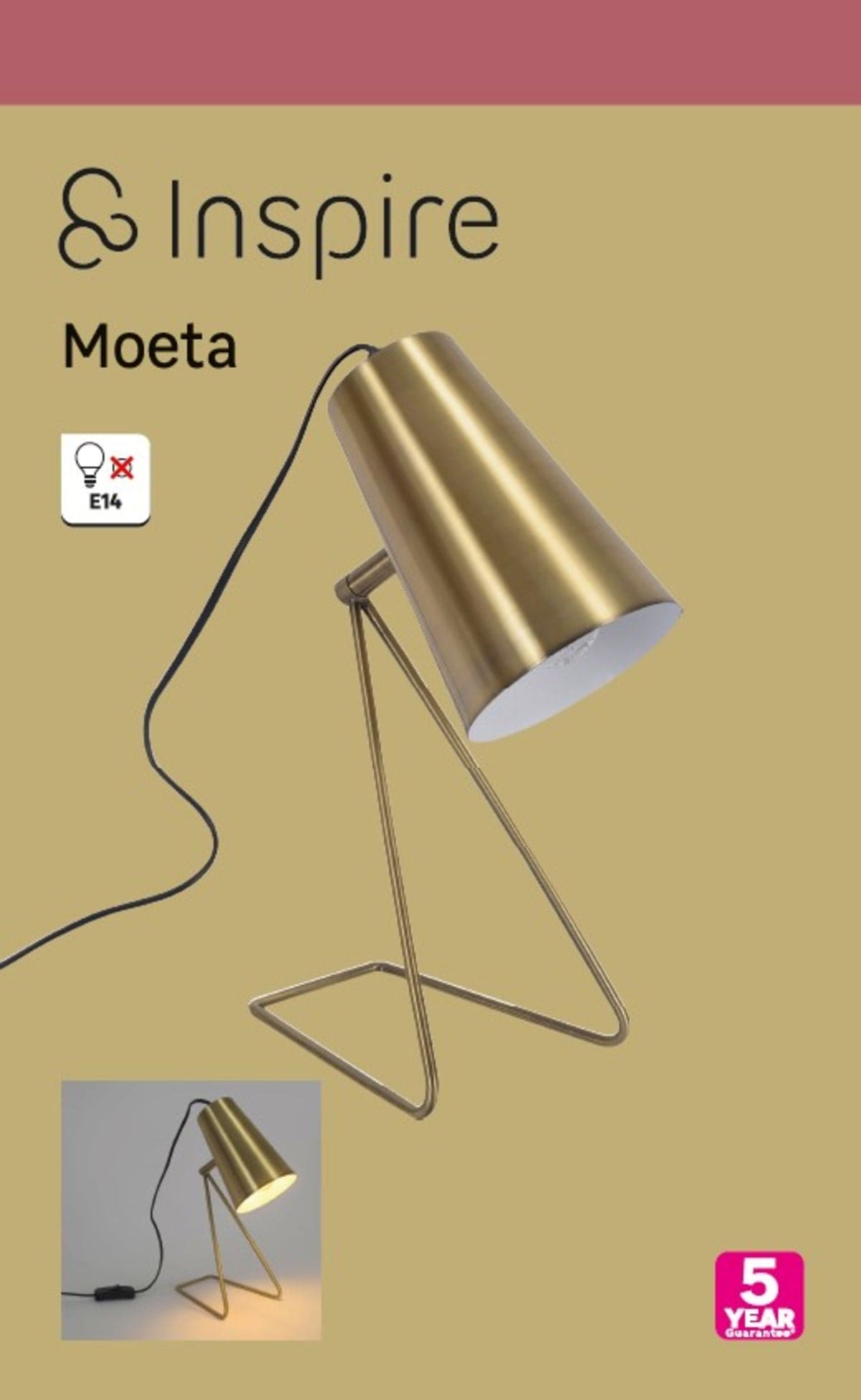 Bricocenter MOETA TABLE LAMP ANTIQUE GOLD METAL H30 CM E27=15W