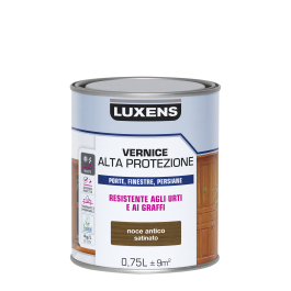 WATER-BASED WOOD PROTECTIVE VARNISH DARK WALNUT SATIN HIGH PROTECTION LUXENS 750 ML