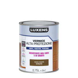 LUXENS HIGH PROTECTION HIGH GLOSS DARK WALNUT WATER BASED WOOD PROTECTIVE VARNISH 750 M