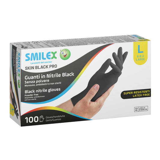 100 large black nitrile gloves