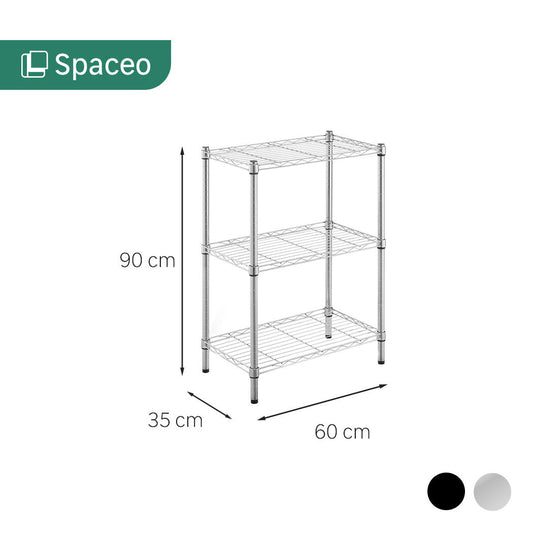 CHROME BOOKCASE IN KIT W60xD35xH90CM 3 shelves - SPACEO