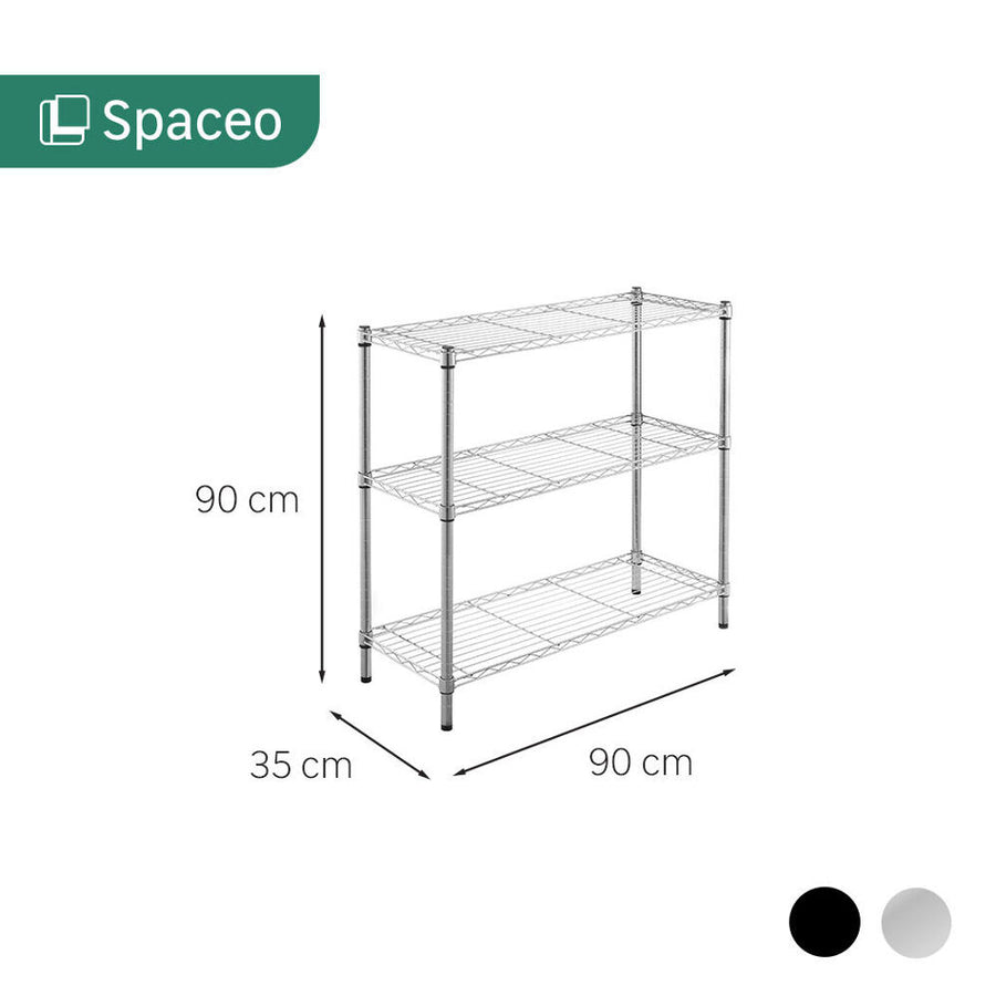 CHROME WIRE BOOKCASE IN KIT W90xD35xH90CM