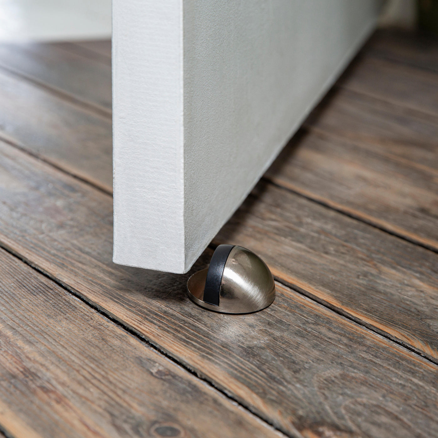 ZINC MOON DOORSTOP WITH POLISHED NICKEL DOUBLE FASTENING D 4.7 X H 2.5 CM, 2 PIECES INS