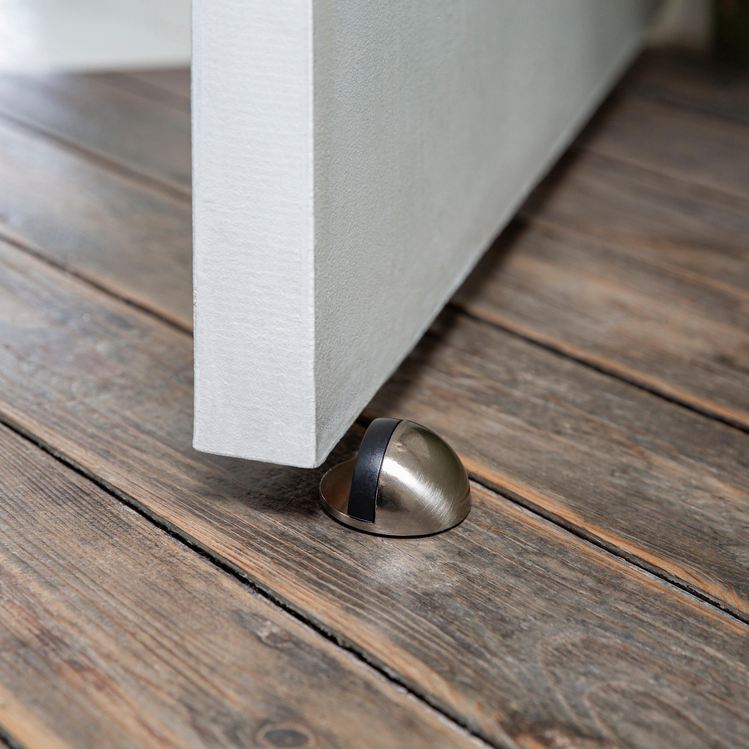 ZINC MOON DOORSTOP WITH POLISHED NICKEL DOUBLE FASTENING D 4.7 X H 2.5 CM, 2 PIECES INS