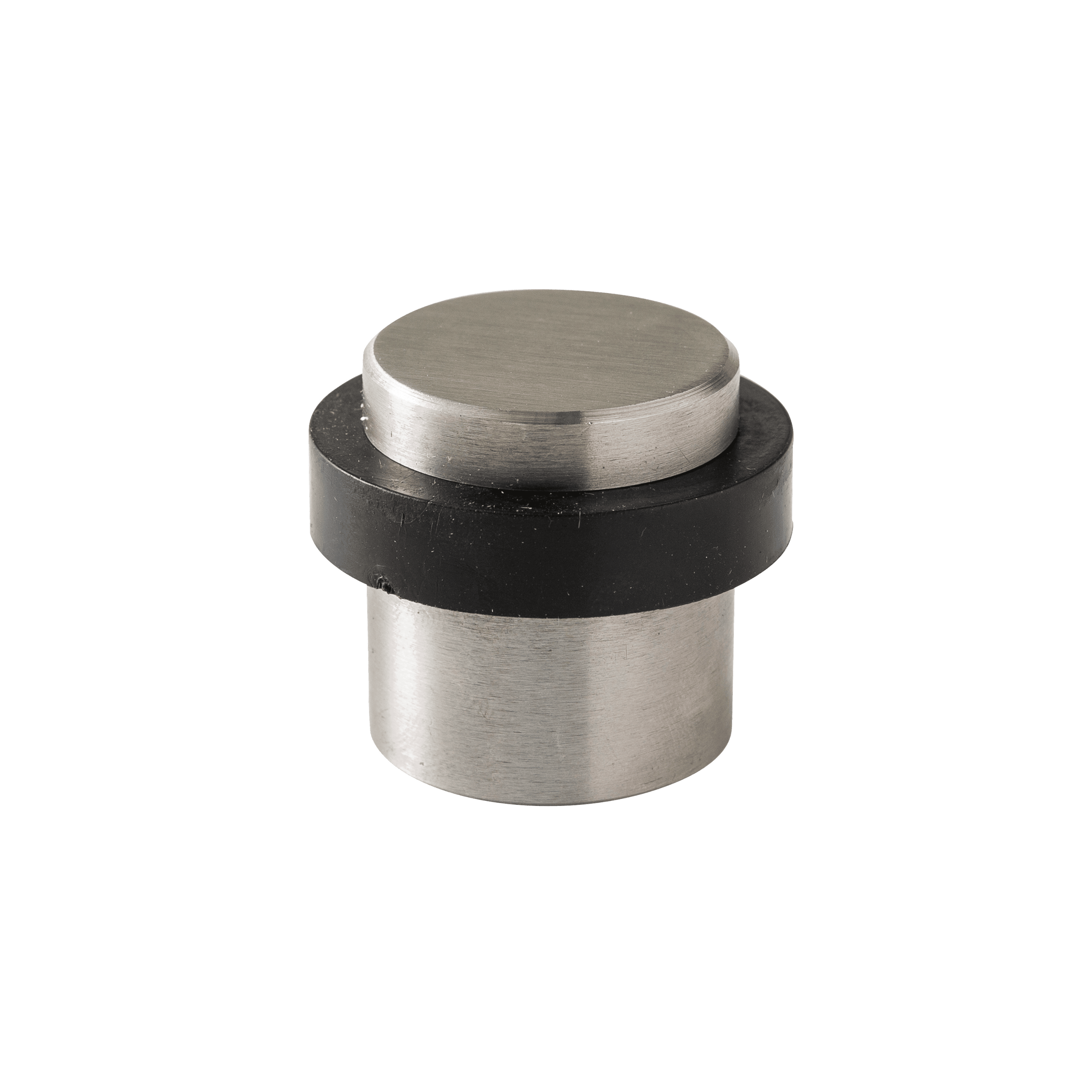 VULCANISED RUBBER DOORSTOP WITH DOUBLE FASTENING MATT BROWN D 3 X H 2.5 CM