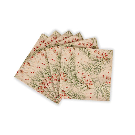 ECO HOLLY 20 NAPKINS 25X25