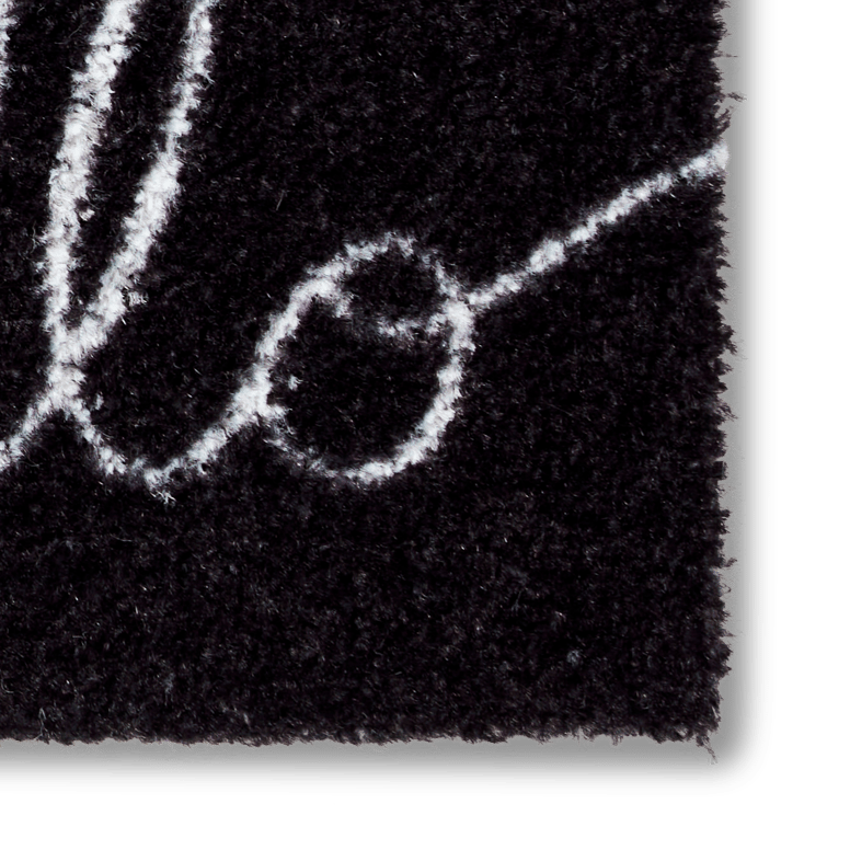 HELLO Black doormat, W 39 x L 58 cm