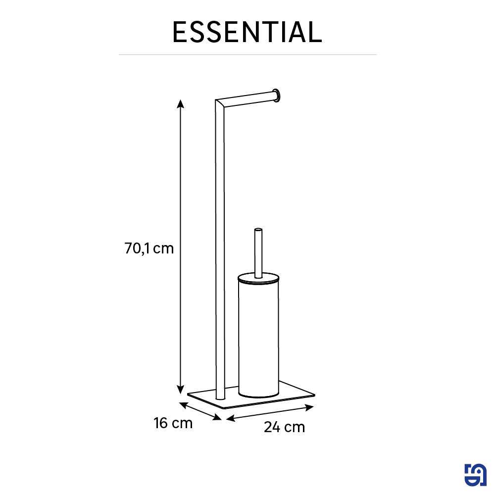 TOILET ROLL HOLDER AND TOILET BRUSH STAND ESSEN