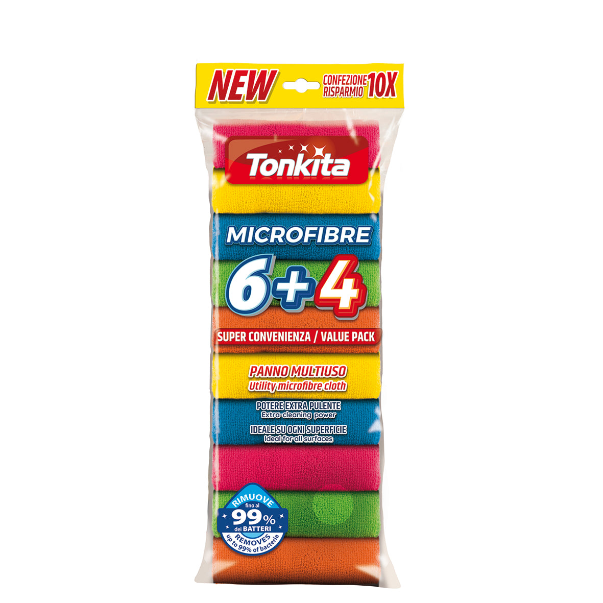 Set of 6+4 microfibre cloths