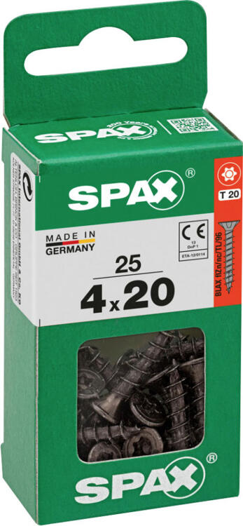 SPAX TSP T-STAR PLUS BLACKS 4X20 S 25 PCS