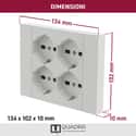 MULTI SOCKET SQUARE 4 SOCKETS P40 WHITE