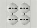 MULTI SOCKET SQUARE 4 SOCKETS P40 WHITE