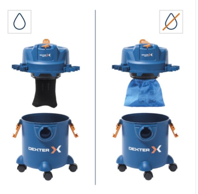 Bidone aspiratutto dexter 12l 1200w serbatoio in plastica
