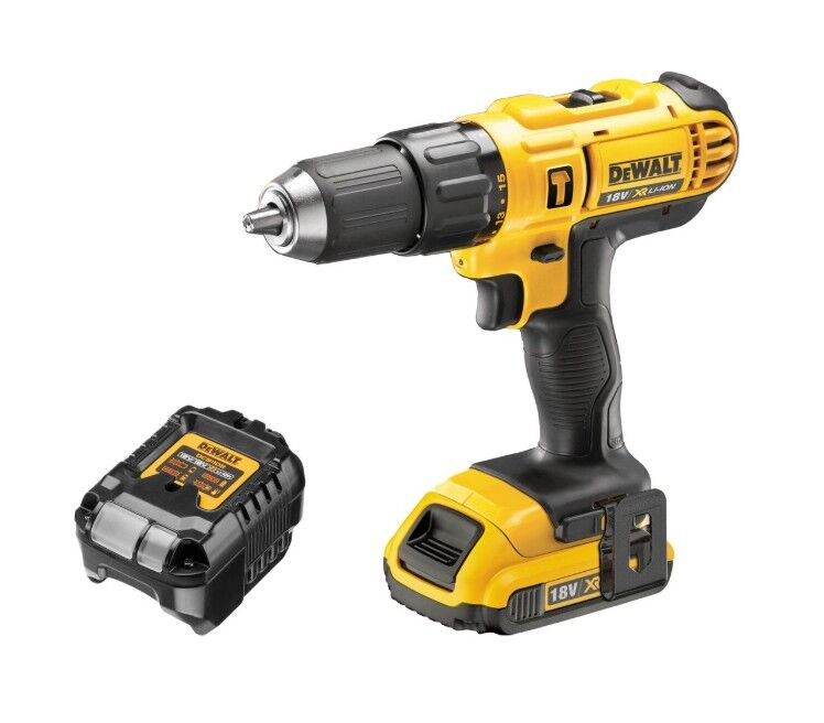 dewalt 18v xr cordless impact drill, 1 x 2ah battery