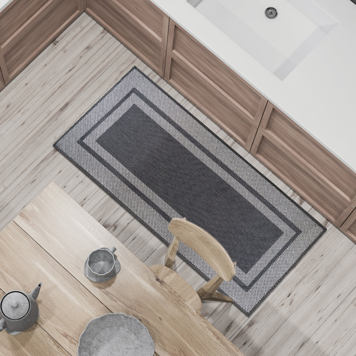 Elegance grey rug, 70x180 cm