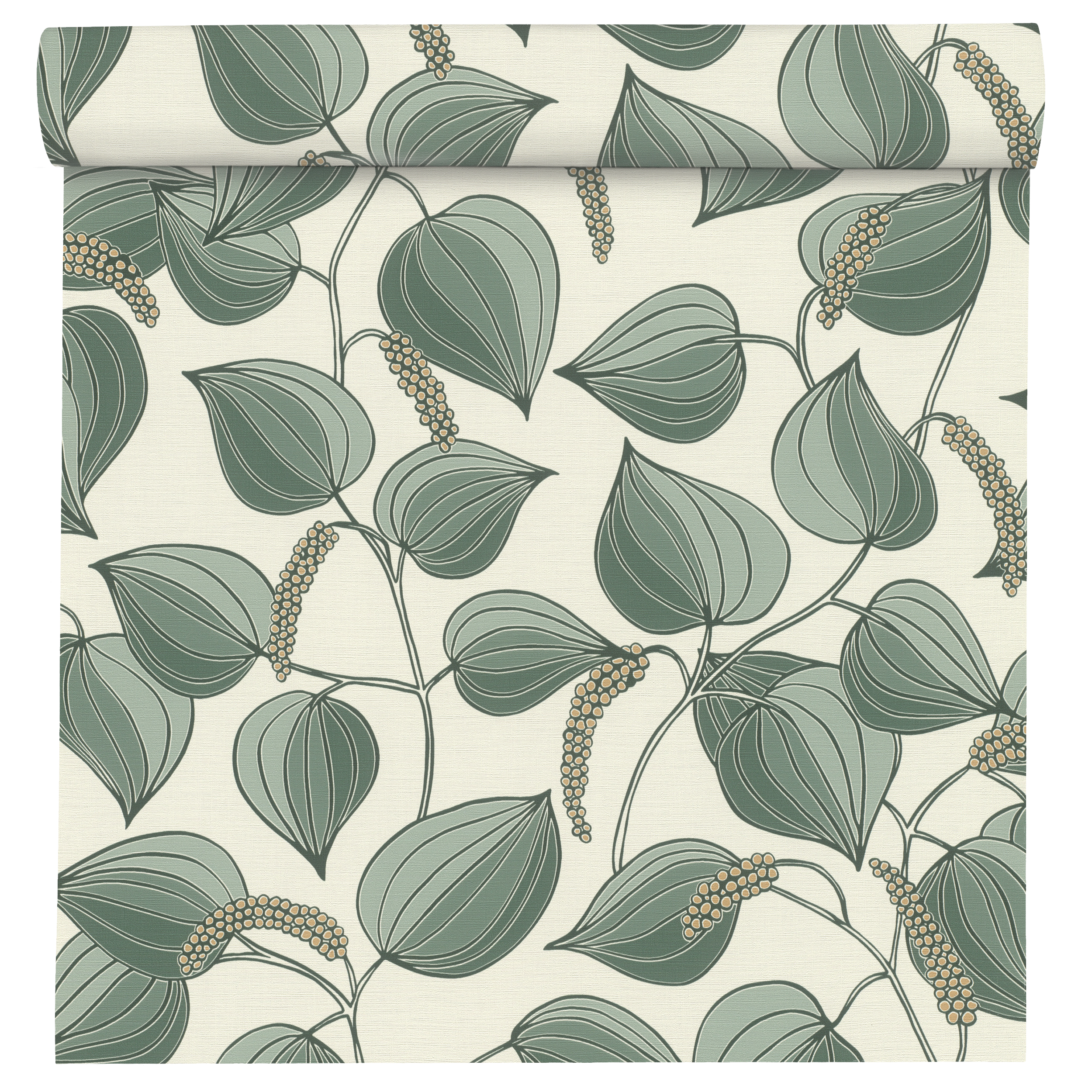 53CMX10.5M SAGE GREEN LEAF BRANCHES WALLPAPER