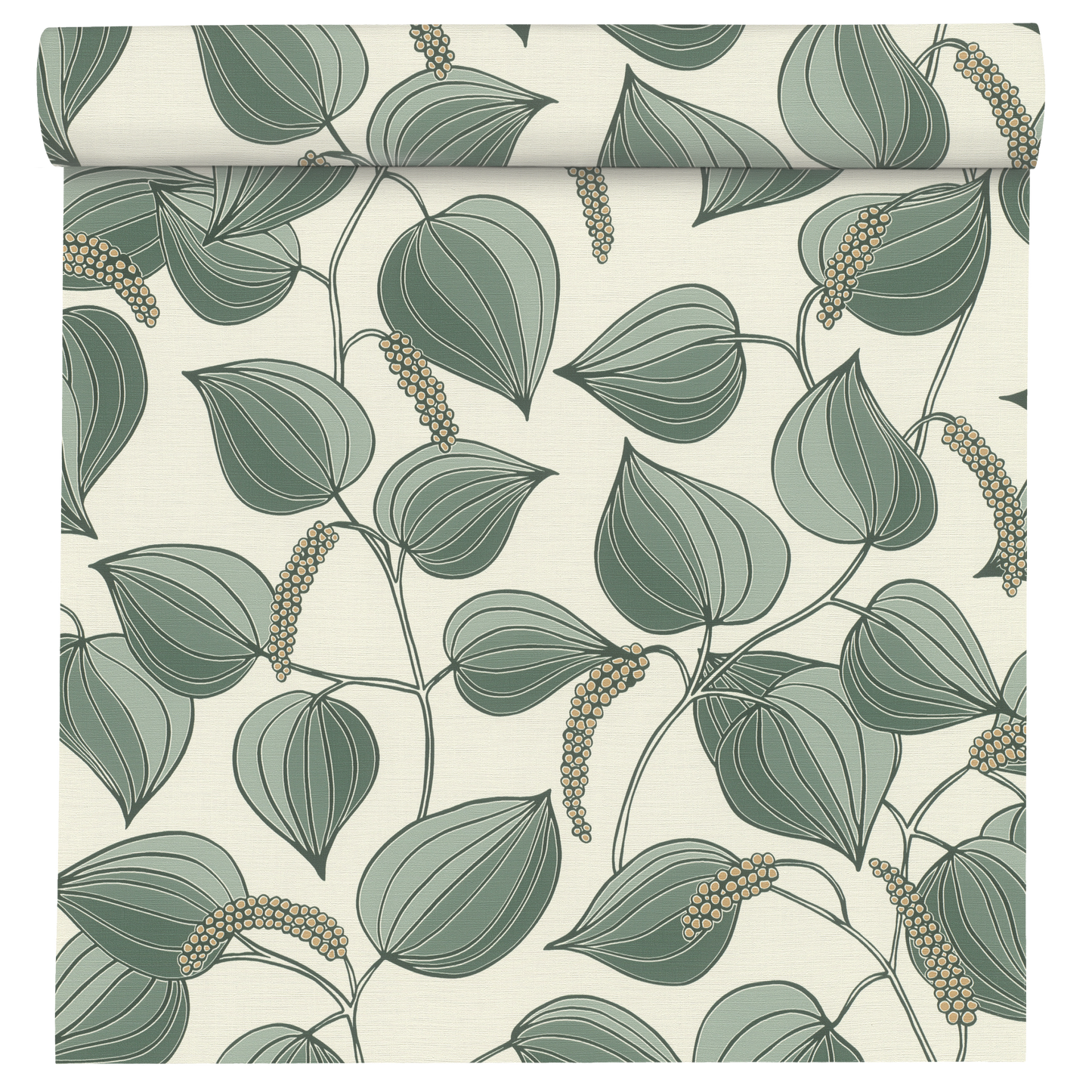 53CMX10.5M SAGE GREEN LEAF BRANCHES WALLPAPER