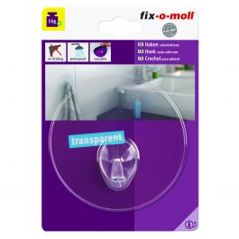 WALL HOOK WITHOUT GLUE AND DOWELS DIAM 100 MM TRANSPARENT COLOUR