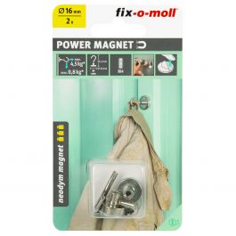 NEODYMIUM MAGNET WITH HOOK WITH ADHESIVE D16MMH36,5MM 2PCS.