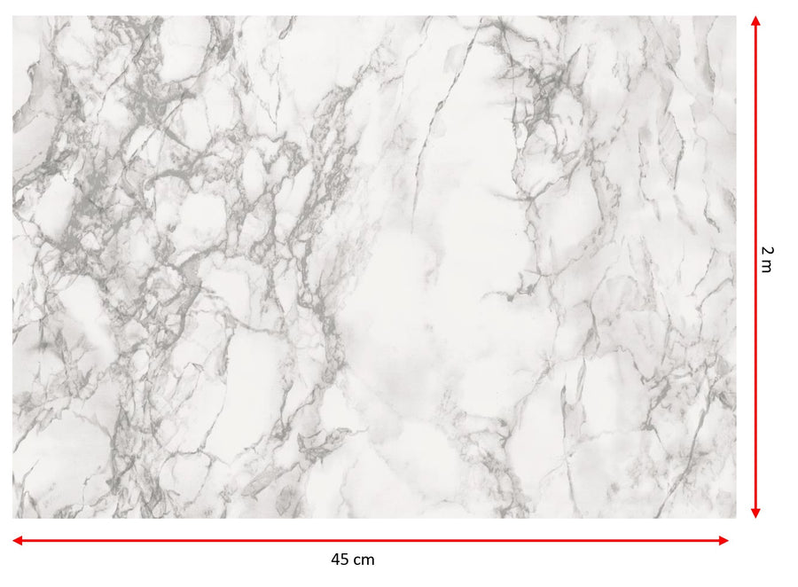GREY VEINED MARBLE ADHESIVE PLASTIC 45X200