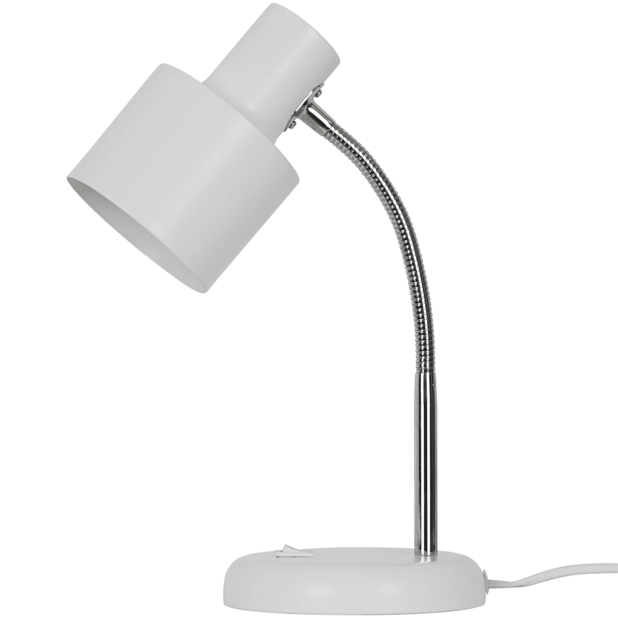 Poucet study lamp, white metal, H34 cm, E27=25W