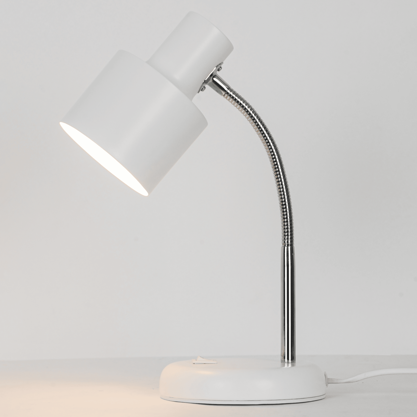 Poucet study lamp, white metal, H34 cm, E27=25W