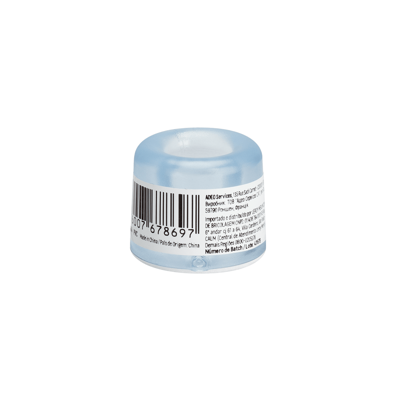 VULCANISED RUBBER DOORSTOP WITH TRANSPARENT DOUBLE FASTENING D 3 X H 2.5 CM