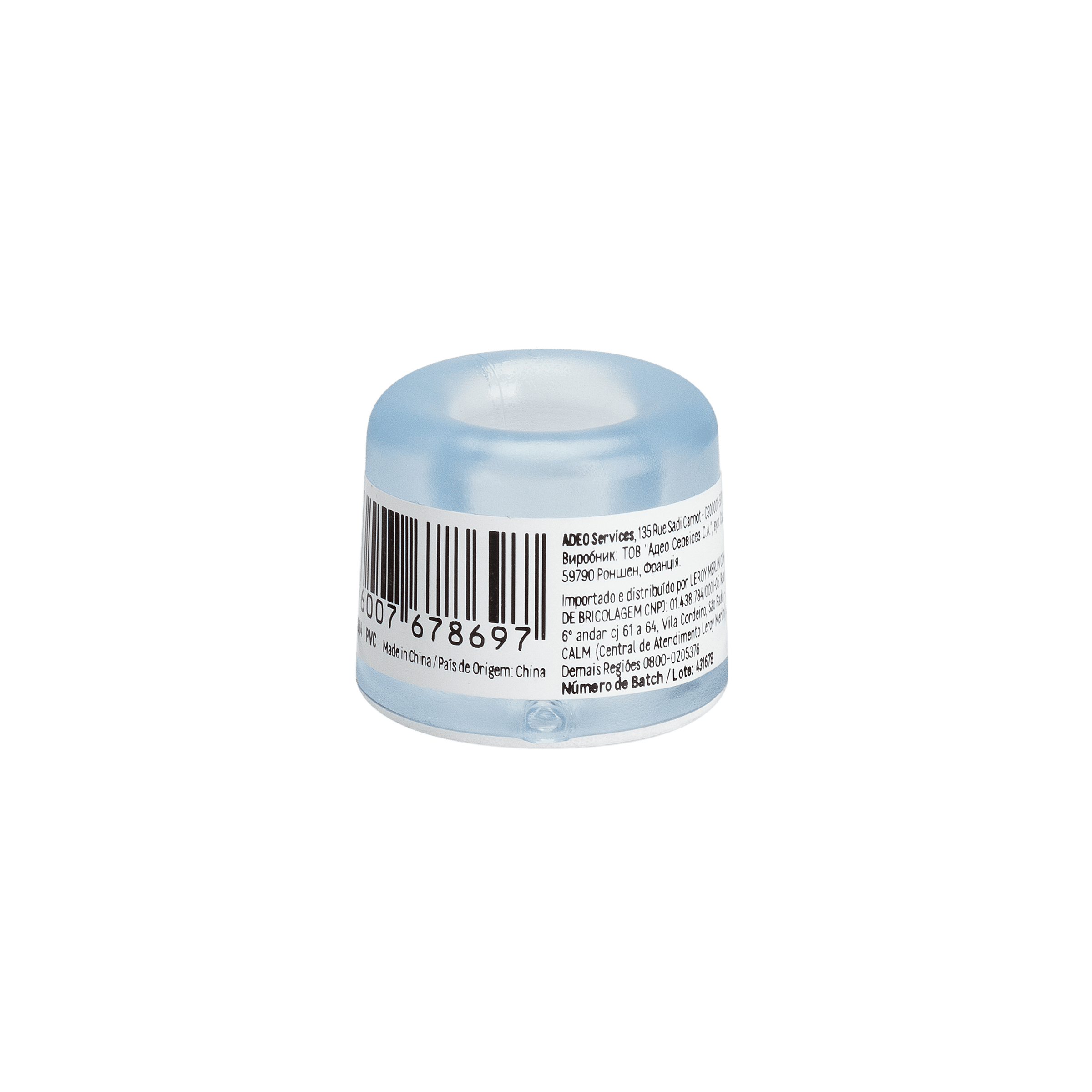 VULCANISED RUBBER DOORSTOP WITH TRANSPARENT DOUBLE FASTENING D 3 X H 2.5 CM