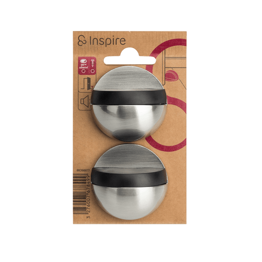 ZINC MOON DOORSTOP WITH POLISHED NICKEL DOUBLE FASTENING D 4.7 X H 2.5 CM, 2 PIECES INS